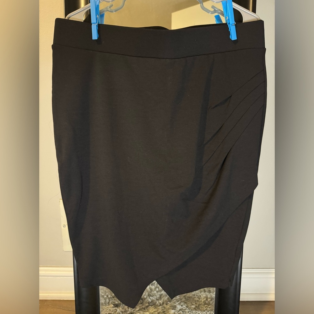 Torrid Black Pencil Skirt with Drape Detail - Picture 8 of 8